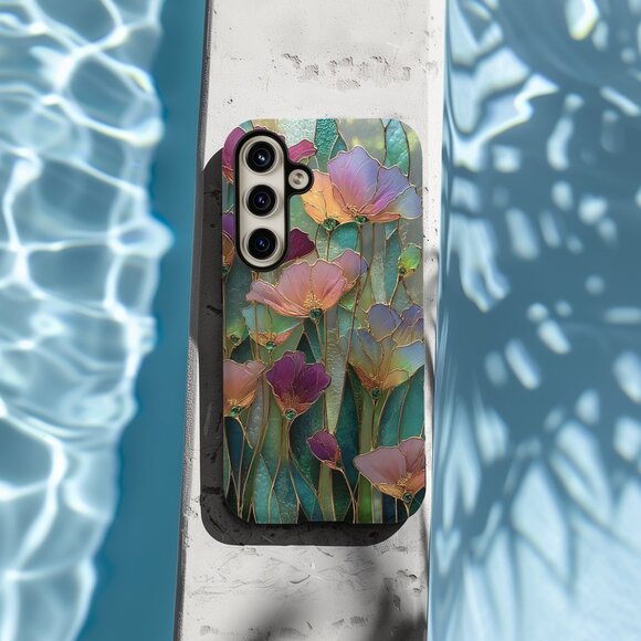 Floral Stained Glass Luxe IPhone 16,15,14,13 (Pro Max,Pro,Plus) Phone Case - Picture 8 of 14